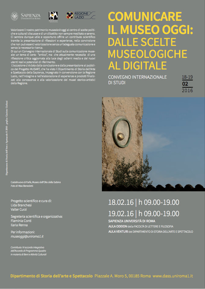 Locandina Comunicare il museo oggi, 2016