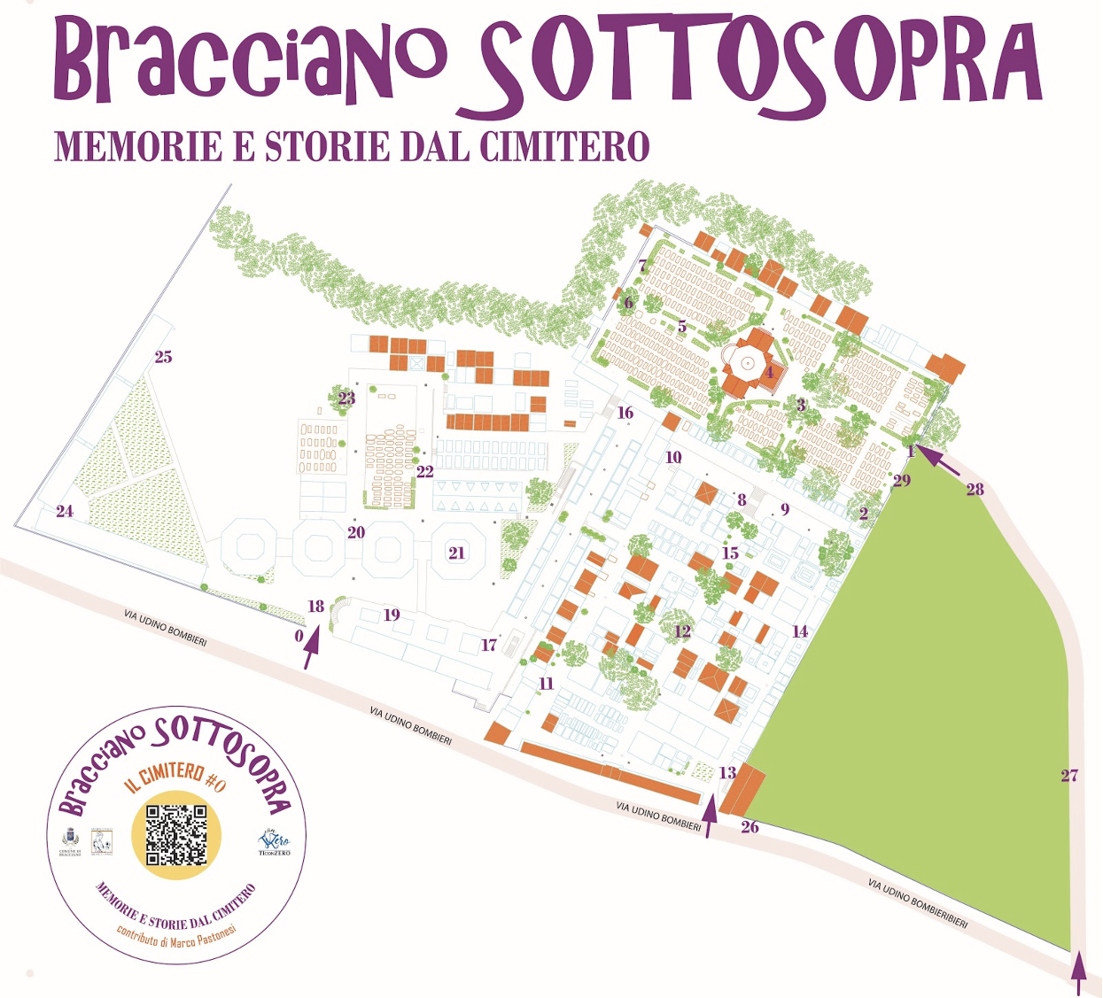 Screenshot della mappa del cimitero - Progetto Bracciano Sottosopra